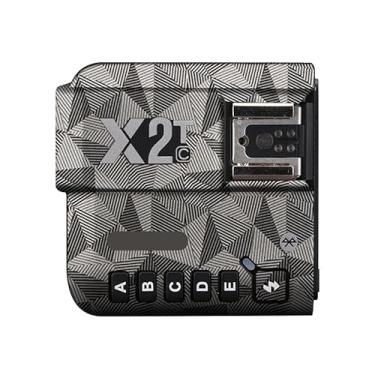 Imagem de Adesivo de flash de câmera antiarranhões para Godox X2T sem fio flash gatilho flash coat wrap película protetora corpo protetor capa de pele X 2T (titânio triangular)