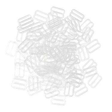 Imagem de Dovewill 100 peças, ajustável, lingerie, ajustador, fivela, ganchos, fecho de biquíni, transparente, 15 mm