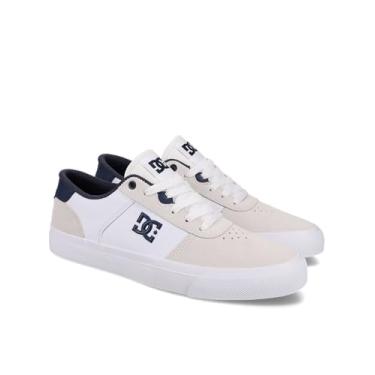 Imagem de DC Shoes Tênis de skate masculino Teknic, Branco/Azul marinho, 40