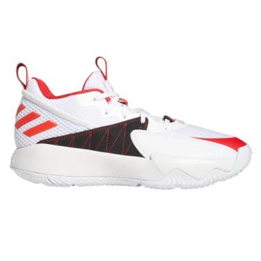 Imagem de adidas Unissex adulto Dame Extply 2, Branco/vermelho vívido/cinza traço, 13 Women/12 Men