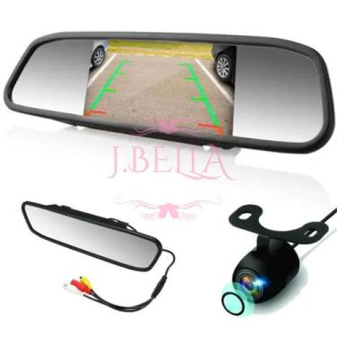 Imagem de Espelho Retrovisor + Camera de Ré com LCD 4,3 Polegadas Para Carro Cam