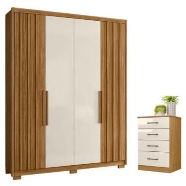 Imagem de Guarda Roupa Solteiro Califórnia E Cômoda Ms913 Freijó Off White - Mov