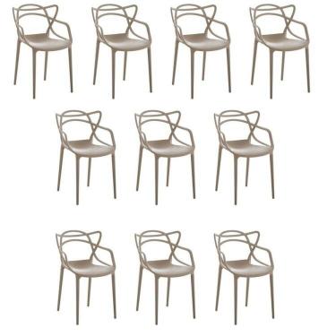 Imagem de Kit 10 Cadeiras Allegra Flex 85cmx54cmx56 Cm Nude