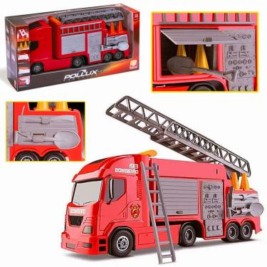 Imagem de Caminhão de Bombeiro Infantil 47cm Brinquedo Com Acessórios
