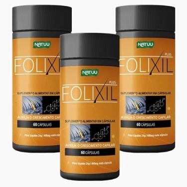 Imagem de 03 Frascos Folixil – Contra Queda Capilar e Calvície • Crescimento, Fortalecimento e Saúde dos Fios