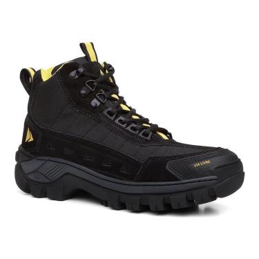 Imagem de Bota Coturno Couro Legitimo Preto Cinza Masculina Adventure Trilha Com C.a-Masculino