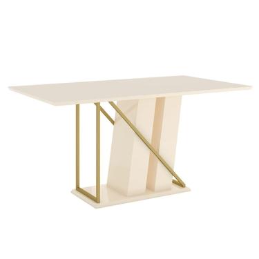 Imagem de Mesa de Jantar Andy 160 cm Canto Reto sem Vidro Nature Off White – Henn