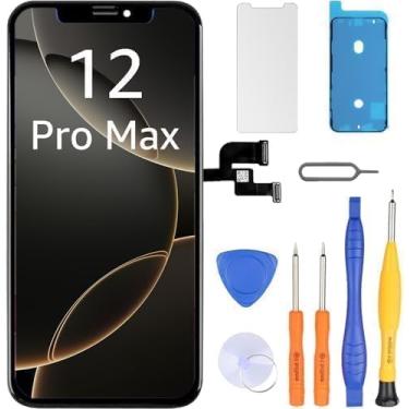 Imagem de LL TRADER Substituição de tela para iPhone 12 Pro Max 16,7 polegadas LCD Retina FHD Display COF Touch Screen digitalizador com kits de ferramentas de reparo, fita impermeável, tela Protoctor 2025 EUA