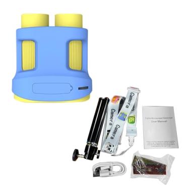 Imagem de Jectse Microscópio Digital Portátil, Ampliação de 200x, Tela de LED Colorida, 4032 * 2520p Fotos, Vídeos 1080p, 13 Idiomas, Tela de 2,0 Polegadas para Crianças Com tripé (BLUE)