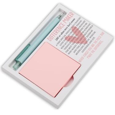 Imagem de Porta-notas adesivas Difference Maker para mesa, presente de agradecimento para professor, colega de trabalho, mentor voluntário, decoração de arco-íris de escritório, presente de fim de ano para