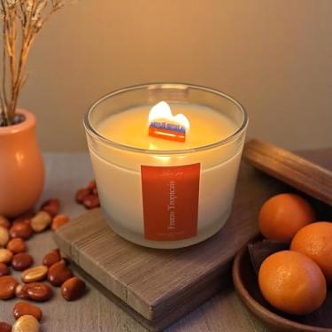 Imagem de Vela Aromática Frutas Tropicais 100g Premium Perfumada Cera Vegetal com Pavio de Madeira