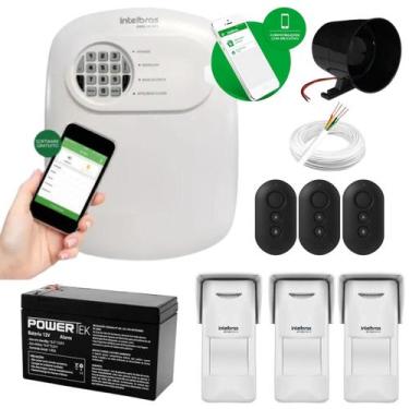 Imagem de Kit Alarme Intelbras ANM 24 NET 3 Sensores Tripla Tecnologia PET, Bate