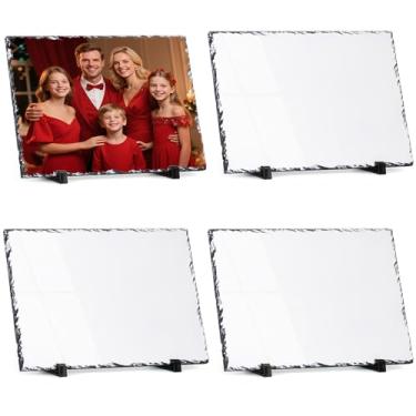 Imagem de Aulsetch Placa de pedra em branco de ardósia de sublimação para decoração de parede e mesa de 25 x 30 cm, 4 peças