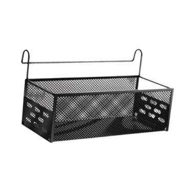 Imagem de IEUDNS Cesta de armazenamento suspensa de cabeceira, grande, multifuncional, portátil, de metal, organizador suspenso, recipiente para casa, hotel, Preto