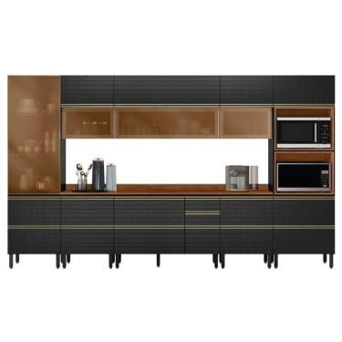 Imagem de Cozinha Modulada Proença 8 Peças com Cristaleira e Aéreo 120cm - Demartêz