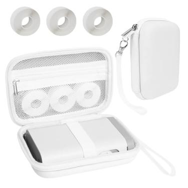 Imagem de Teyomi Capa compatível com NELKO P21, para NIIMBOT D110, para JADENS D110 Label Maker com 3 rolos de fita de etiqueta (papel de etiqueta 1/5.1 cm x 1 1/5.1 cm (12 mm x 40 mm) - bolsa de armazenamento