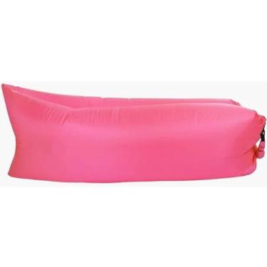 Imagem de Sofá Inflável De Ar Puff Impermeável Praia Camping Rosa