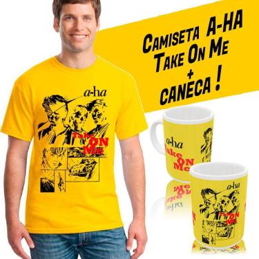 Imagem de Camiseta Banda A-HA rock, pop, new wave anos 80 + caneca, estampa exclusiva, unissex