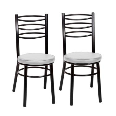 Imagem de Conjunto 2 Cadeiras para Sala de Jantar Debrum Preto/Branco