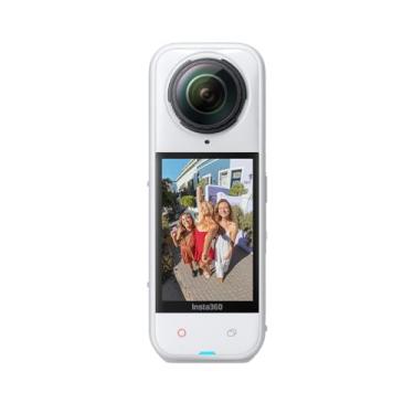 Imagem de Insta360 X5 branco acetinado – Câmera de ação 8K 360° à prova d'água, com pouca luz, efeito de bastão de selfie invisível, lente robusta e substituível, bateria de 3 horas, protetor de vento embutido