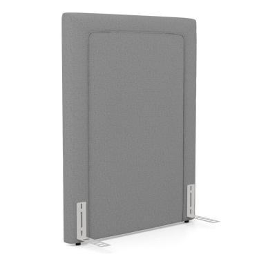 Imagem de Cabeceira Cama Box Solteiro Alba 90cm com Frame Linho Cinza - Desk Design