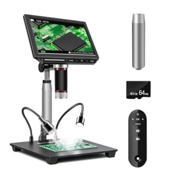 Imagem de MoreDisp Microscópio Digital 4K, De Moeda 8" Com Sensor Câmera 52 Mp, Ampliação 2000X, Vídeo Uhd 3840P, Ideal Para Soldagem, Reparo Eletrônicos E Visualização Cartão Memória 64 Gb