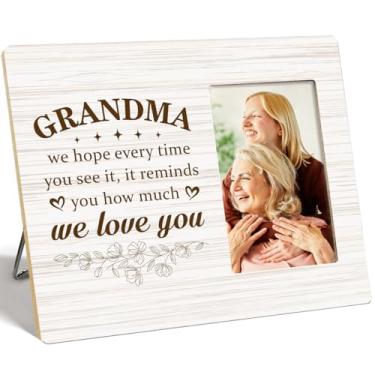 Imagem de OTINGQD Porta-retrato para avó, presentes para avó de netos, presente de Natal, aniversário e dia das mães para avó, lembra você o quanto amamos você, moldura de madeira