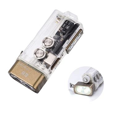 Imagem de RovyVon Chaveiro Angel Eyes E8, 700 lúmens, compatível com bateria AAA, lanterna EDC recarregável com USB C (luz negra de 365 nm/vermelho/branco)