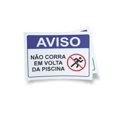 Imagem de Kit 3 Placas sinalização 15x21cm EM PVC PL(256) - Tema: Piscina - Sem 