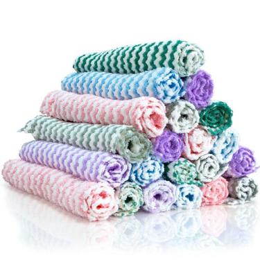 Imagem de Kit 20 Pano De Prato Atoalhado Macio Cozinha Nao Risca 25x25 - TEX WEB