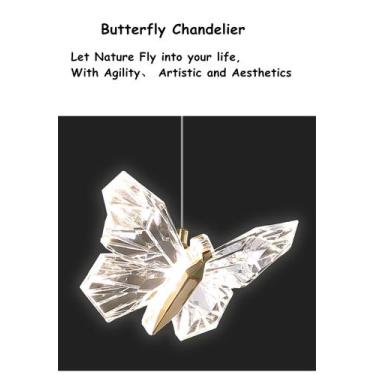 Imagem de Luminária Pendente Led Borboleta Gold Bivolt Moderno 3000k - AAATOP, B