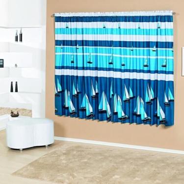 Imagem de Cortina Craft 200 Fios 100% Algodão Varão Simples 2,00m x 1,80m Regata