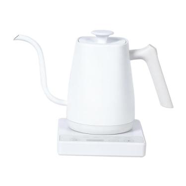 Imagem de ＫＬＫＣＭＳ Chaleira elétrica de 0,8 L, proteção contra fervura a seco, resistente, aquecimento rápido, aço inoxidável, para preparar chá e ferver água quente, Branco