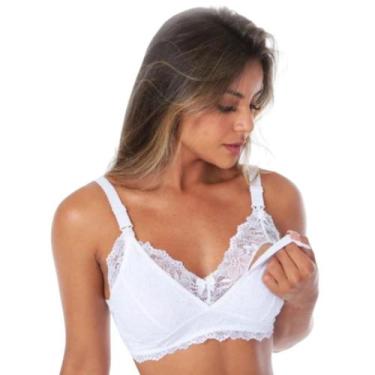Imagem de Sutiã Amamentação Pós Parto Maternidade Feminino Com Renda Abertura Fr