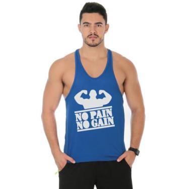 Imagem de Camiseta Regata Cavada Masculina Academia Treino Personalizada No Pain