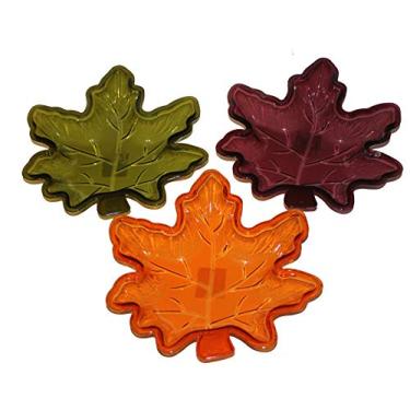 Imagem de Conjunto de 3, pratos decorativos de plástico transparente com folhas de doces de 23 cm, Dia das Bruxas, Dia das Bruxas, Dia das Bruxas