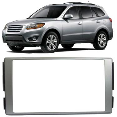 Imagem de Moldura De Painel 2 Din Santa Fé 2006 2007 2008 2009 2010 2011 2012 2013 Para CD DVD 2 Dins