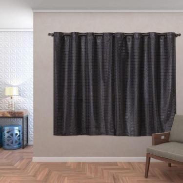 Imagem de Cortina Blackout Pvc Com Tecido Voil Xadrez 2,80 M X 1,60 M - sofistic