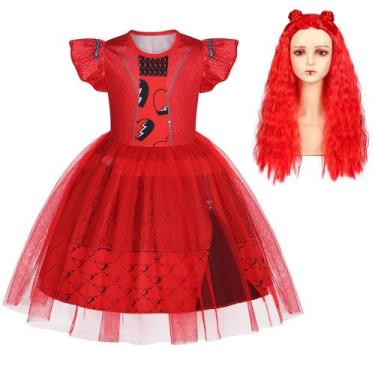 Imagem de Fantasia Sukyfecde Descendants 4 Rise Red com perucas para meninas de 