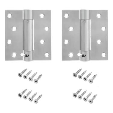 Imagem de 2 Dobradiça Inox Mola Fechamento Automático Suave Fechamatic