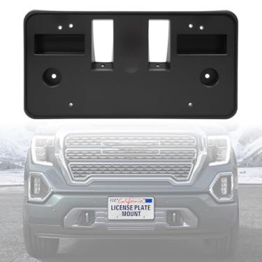 Imagem de Suporte de placa de licença frontal ABS compatível com GMC Sierra 1500,19–21 Base, 19–22 Elevation/SLE, 2022 Pro–Crew & Extended Cab, 2022 Limited – Elevation/SLE/Pro (Crew & Extended Cab) Suporte de