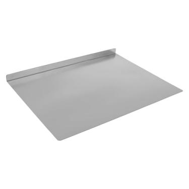 Imagem de Tábua de corte de aço inoxidável, lisa, de aço inoxidável, antiderrapante, com borda dobrável, pastelaria segura para cortar legumes e frutas (1,40 x 30 cm dobra em um lado)