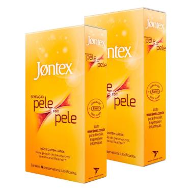Imagem de Kit 2 Preservativo Jontex Sensação Pele com Pele 4 Unidades