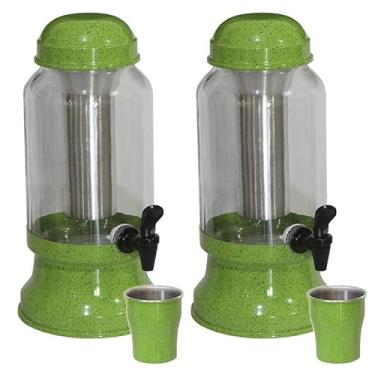 Imagem de 2 Suqueira Barrica Vidro 3,2 Lt com Porta Gelo(Verde Pig)