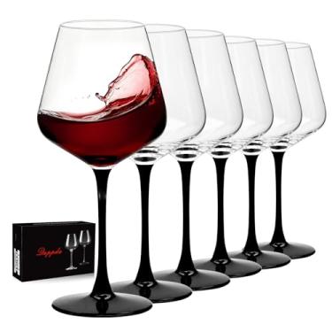 Imagem de Conjunto de 6 taças de vinho tinto de 590 ml, taças de vinho transparentes grandes com haste longa, taça de vinho de cristal premium, presente exclusivo para casamento, aniversário, dia das mães