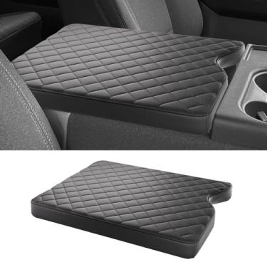 Imagem de MILD EAST Capa de Console Central para Ford 2015-2024 F150, 2017-2024 F250 F350 F450 com Assento de Salto 40/20/40, Capa de Apoio de Braço de Couro, Protetor de Almofada Do Console (Preto)