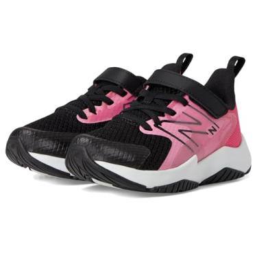 Imagem de New Balance Tênis infantil unissex Rave Run V2 de renda elástica com alça superior, Sinal rosa/preto, 19