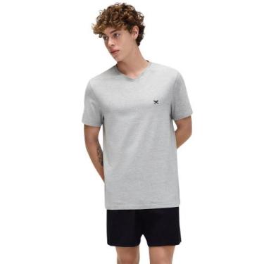 Imagem de Pijama Masculino Liso Curto Hering Algodão, Cinza mescla, XG