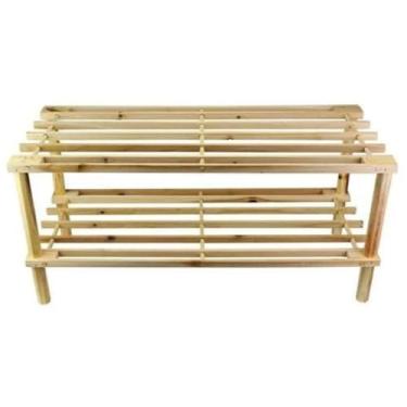 Imagem de Sapateira em Madeira Pequena Organizador de Sapatos para Hall de Entrada Apartamento Closet (Bege)