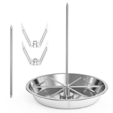 Imagem de onlyfire Espeto Al Pastor para churrasqueira, suporte vertical brasileiro de aço inoxidável com 2 garfos de carne removíveis, espigões e suporte de salsicha para forno, churrasco, assadeira Shawarma